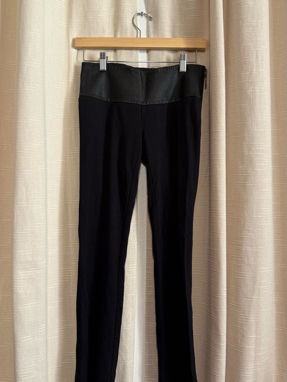 Guess by Marciano Black Ponte Leggings with Leather Waistband